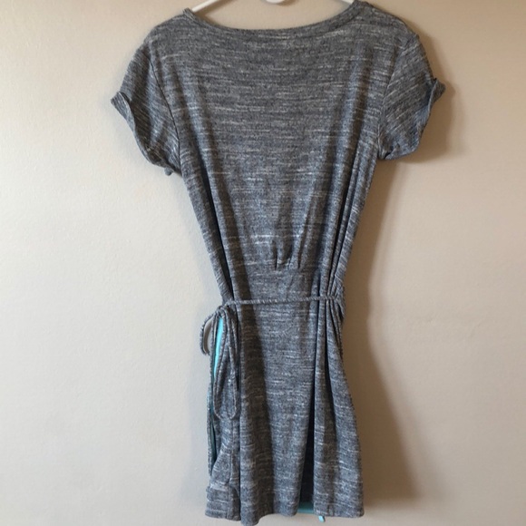 Anthropologie Maeve cotton wrap dress in gray - Picture 3 of 8